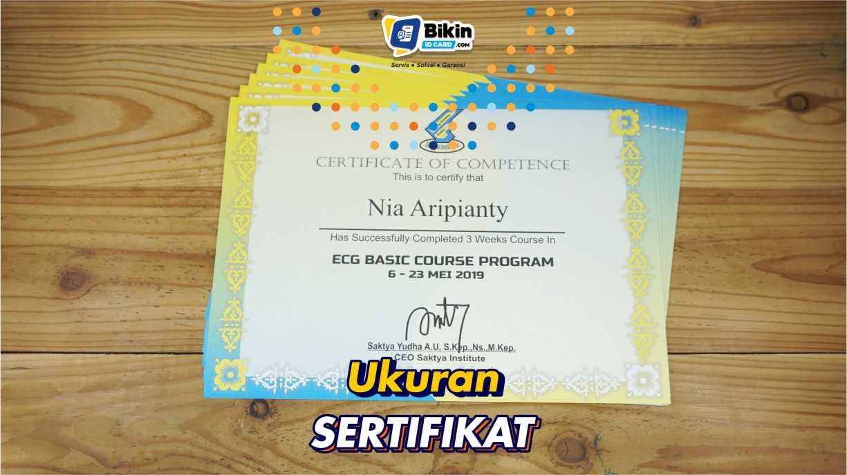 ukuran sertifikat