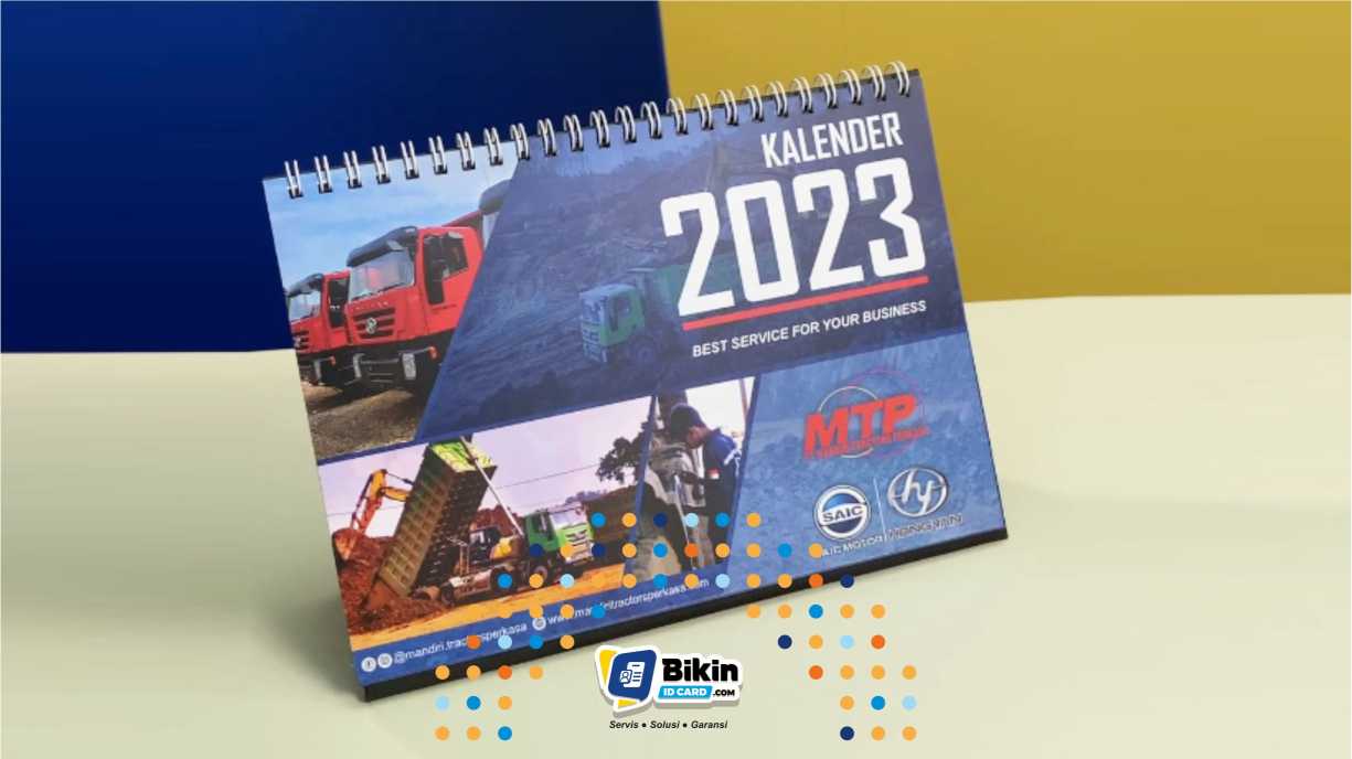 ukuran kalender meja